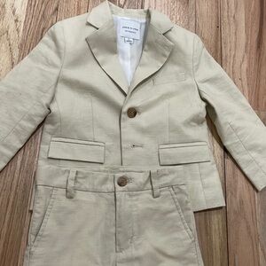 Janie & Jack beige baby /toddler suit Jacket & Pants 2T Linen-Cotton